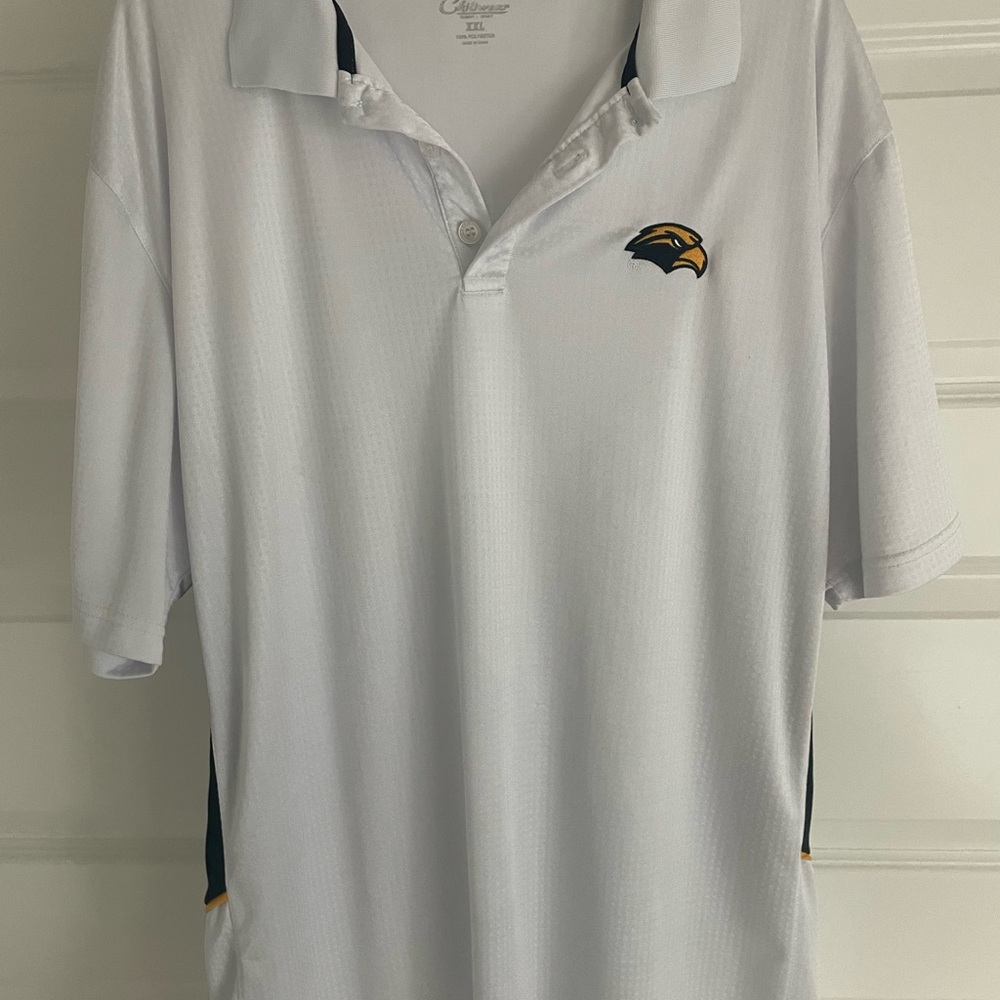 Southern Miss White Polo Shirt with Logo